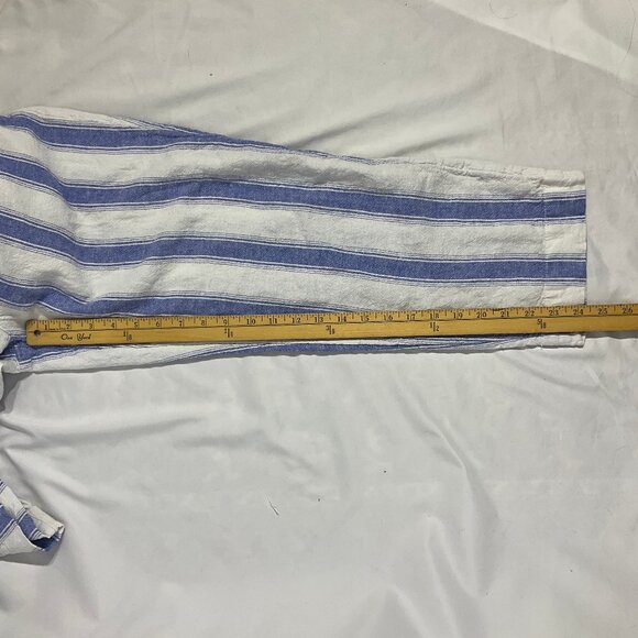 Loft Sz Med High Rise Wide Leg Capri Linen Blend Pants - Picture 9 of 9